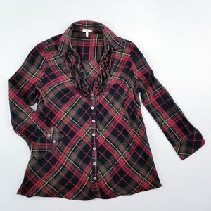 Joie large ruffle button down blouse